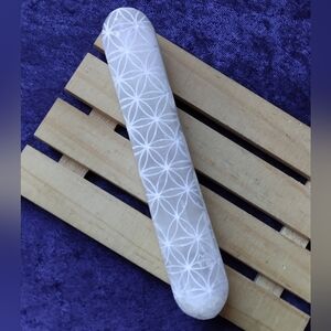 ⚡ SELENITE CRYSTAL GRiD WAND ⭐ energy conductor CLeansing Cylinder 💫Stone